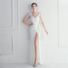 Beaded Fringe Split Maxi Dress