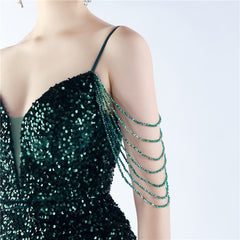 Asymmetric Sequin Maxi Dress