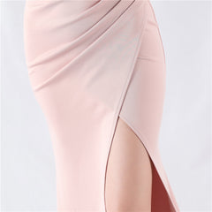 Off-Shoulder Fishtail Maxi Dress