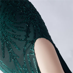 Ostrich Feather Beaded Maxi Dress