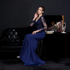 Elegant Lace Diamond Fishtail Dress