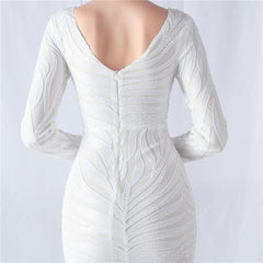 Sequined V-Neck Maxi Dress