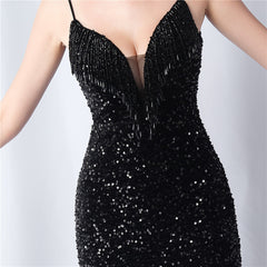 Sequined Fringe Maxi Dress