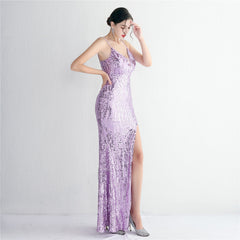 Sequined Fishtail Maxi Dress