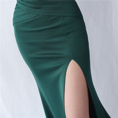 Strapless Boned Split Maxi Dress