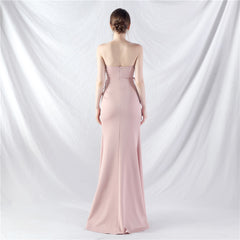 Strapless Slit Maxi Dress