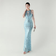 Sequined Fishtail Maxi Dress