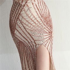 One-Shoulder Sequin Maxi Dress