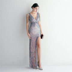 Sequined Fishtail Maxi Dress