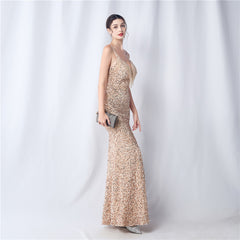 Sequined Fringe Maxi Dress