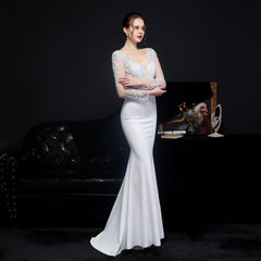 Elegant Lace Diamond Fishtail Dress