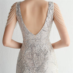 Sequin Fringe Maxi Dress