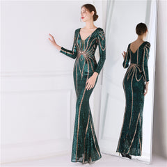 Sequin Fishtail Maxi Dress