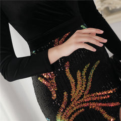 Sequin Fishtail Maxi Dress