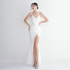 V-Neck Split Fishtail Maxi Dress