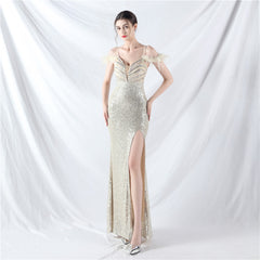 V-Neck Split Maxi Dress