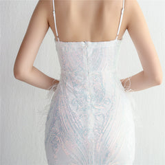 Elegant Sequin Beaded Fishtail Maxi Dress