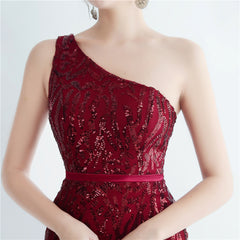 One-Shoulder Sequin Maxi Dress