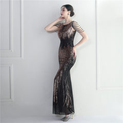 Sequined Fishtail Maxi Dress