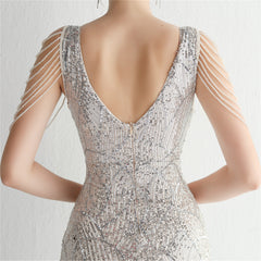 Sequined Fishtail Maxi Dress