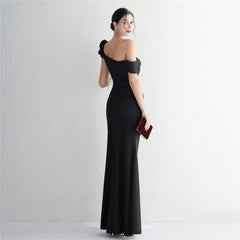 One-Shoulder Ruffle Maxi Dress