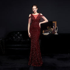 Sequin Fishtail Maxi Dress