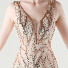 Backless Sequined Fishtail Maxi Dress