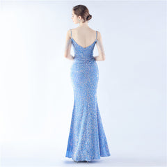 Asymmetric Sequin Maxi Dress