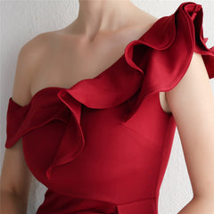 One-Shoulder Ruffle Maxi Dress