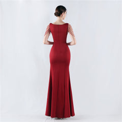 Embroidered Sheer Mesh Maxi Dress