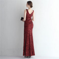 Sequined Fishtail Maxi Dress