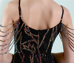 Sequin Lace Fishtail Maxi Dress