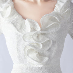 Feathered Sequin Wave Maxi Dress