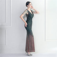 Sequined Fishtail Maxi Dress