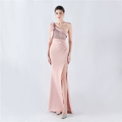 One-Shoulder Asymmetric Maxi Dress