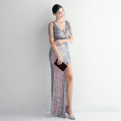 Sequined Fishtail Maxi Dress