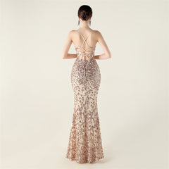 Beaded Embroidery Sequined Maxi Dress