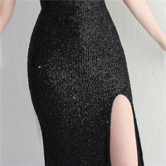 Crisscross Backless Sequined Maxi Dress