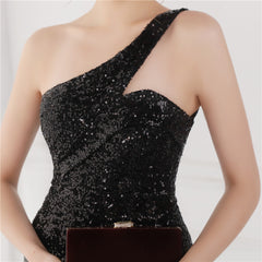 Asymmetric Sequin Maxi Dress