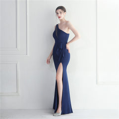 Ruffled One-Shoulder Maxi Dress