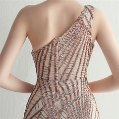 One-Shoulder Sequin Maxi Dress