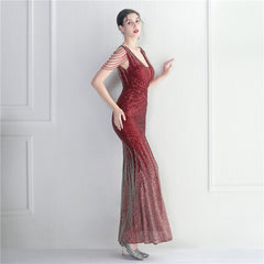 Sequined Fishtail Maxi Dress