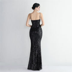Sequined Fishtail Maxi Dress