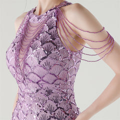 Sequined Fishtail Maxi Dress