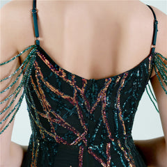 Sequin Lace Fishtail Maxi Dress