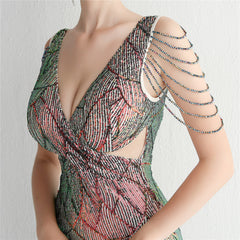 Sequined Fishtail Maxi Dress