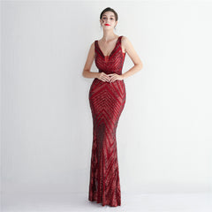 Sequin Fishtail Maxi Dress