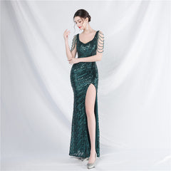 Sequin Split Maxi Dress