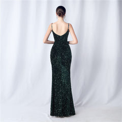 Sequined Fringe Maxi Dress