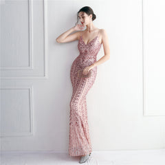 Sequined Fringed Fishtail Maxi Dress